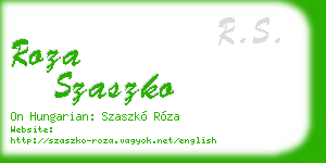 roza szaszko business card